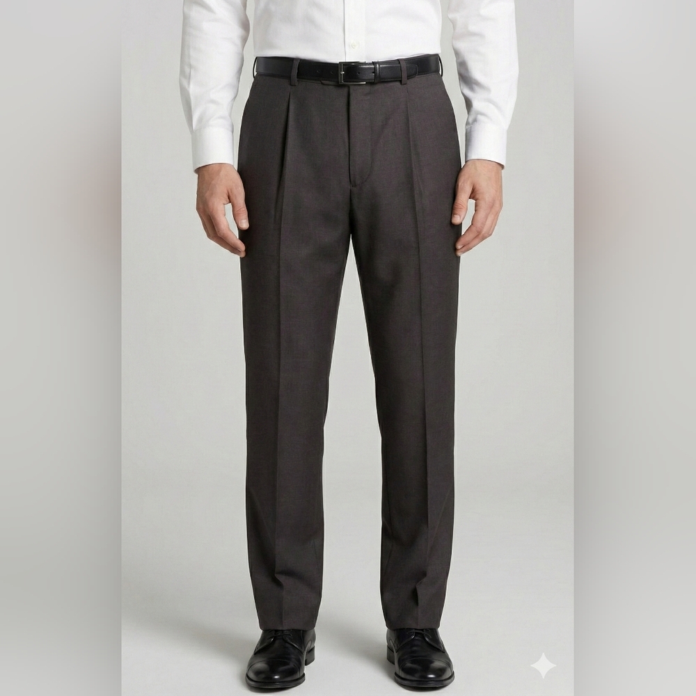 Braggi By Louis Raphael Men's Gray Pleated Dress Pants Size 36X32 EUC